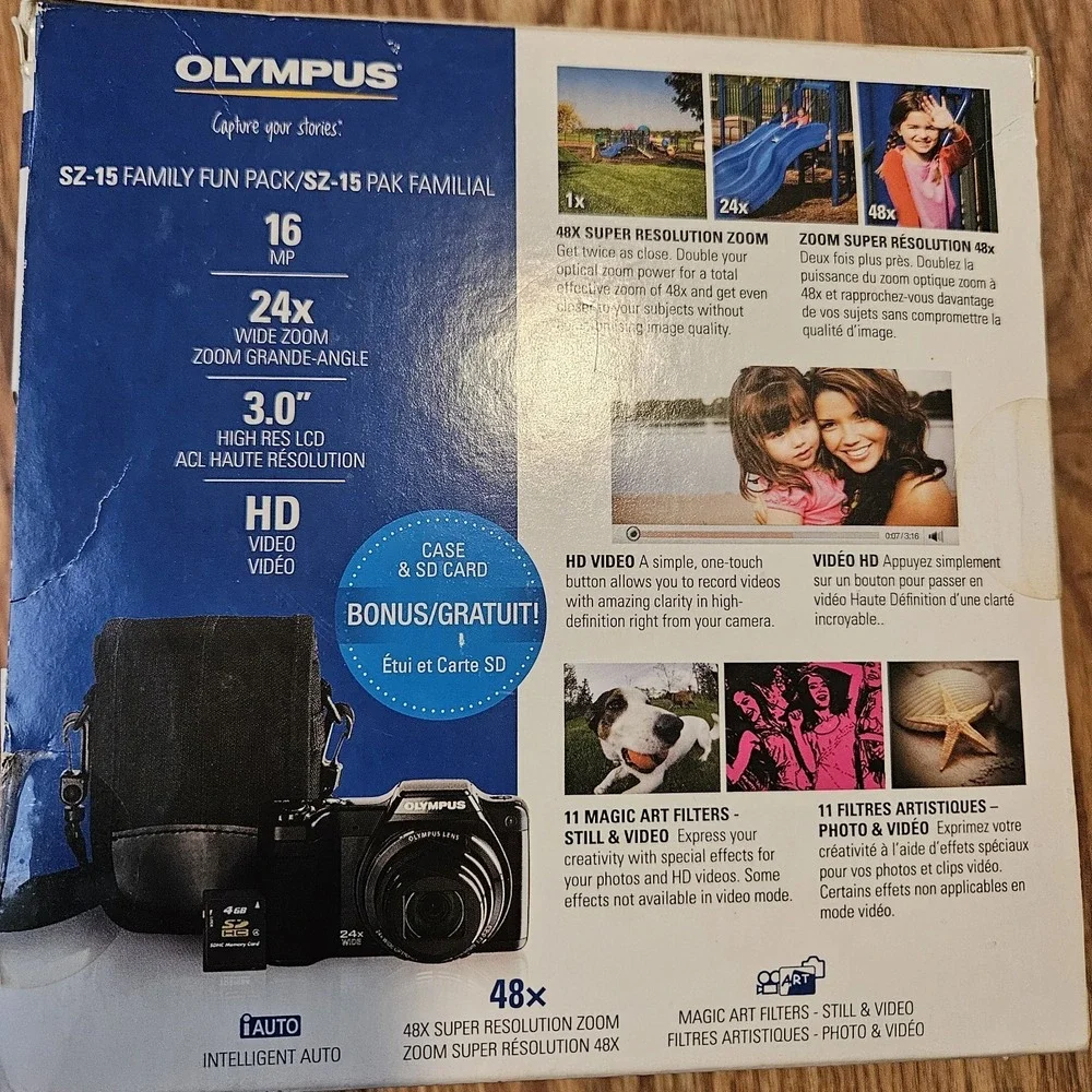 Working Olympus Stylus SZ-15 16MP Digital Camera‎ Black New Battery Original Box